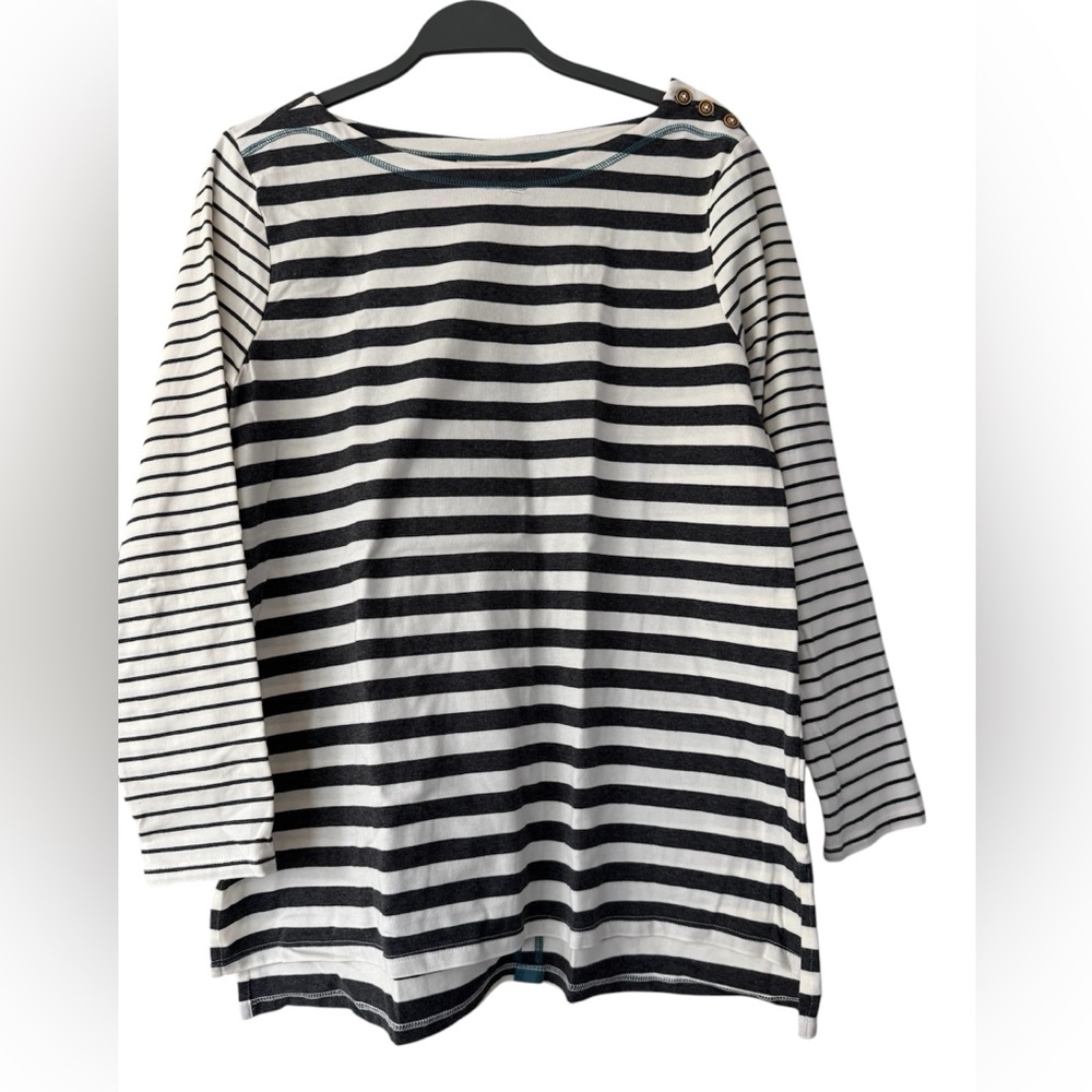 Matilda Jane Striped Gray and White Women's Top Size Medium